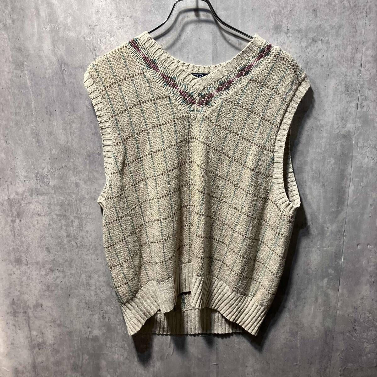 90 s POLO RALPH LAUREN cotton silk vest コットンシルクベスト サイズXL ベージュ ポロラルフローレン