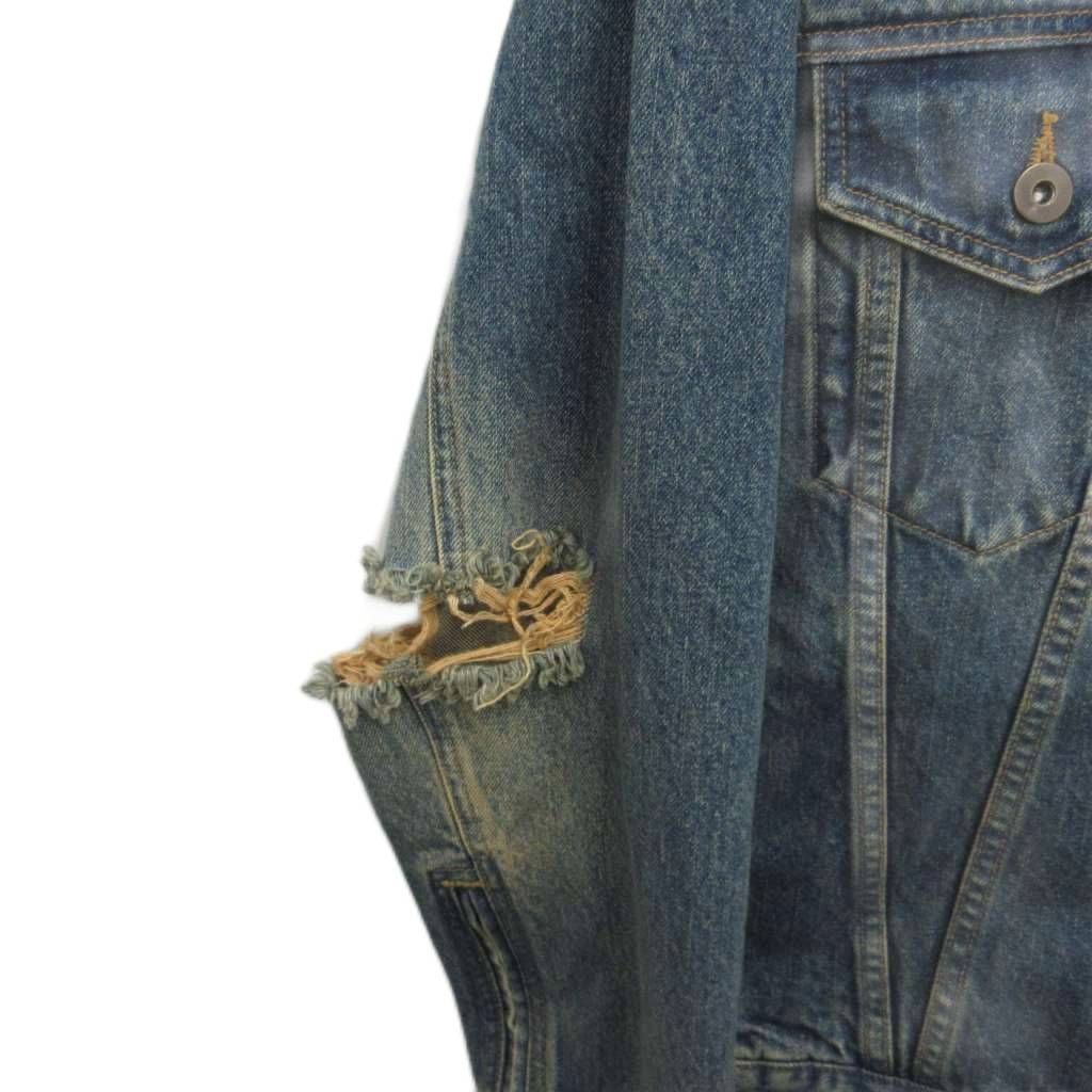 ジュンナカヤマ 24SS サイズ:48クラッシュコーティングデニムジャケット 中古・古着通販】JUN NAKAYAMA (ジュンナカヤマ) アームギャザー