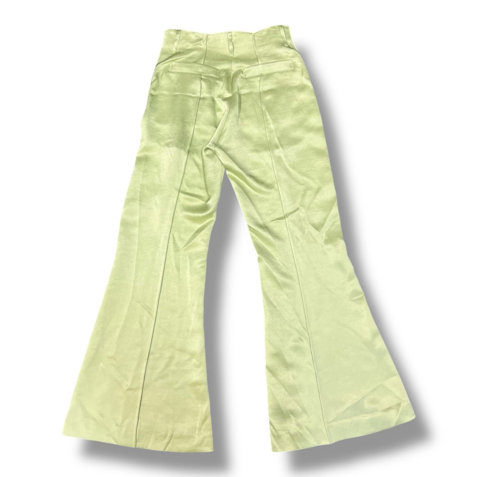 参考上代45100円 YOHEI OHNO Our Basic Satin Flare アワーベーシック サテンフ パンツ スラックス ヨウヘイオオノ OH-24 S-PT 1-B ライム