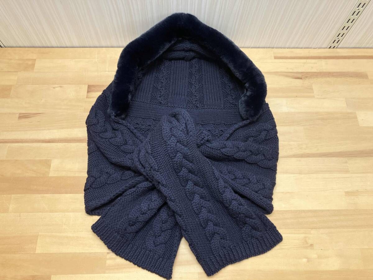 MaxMara マックスマーラ フード付きニットマフラー ストール