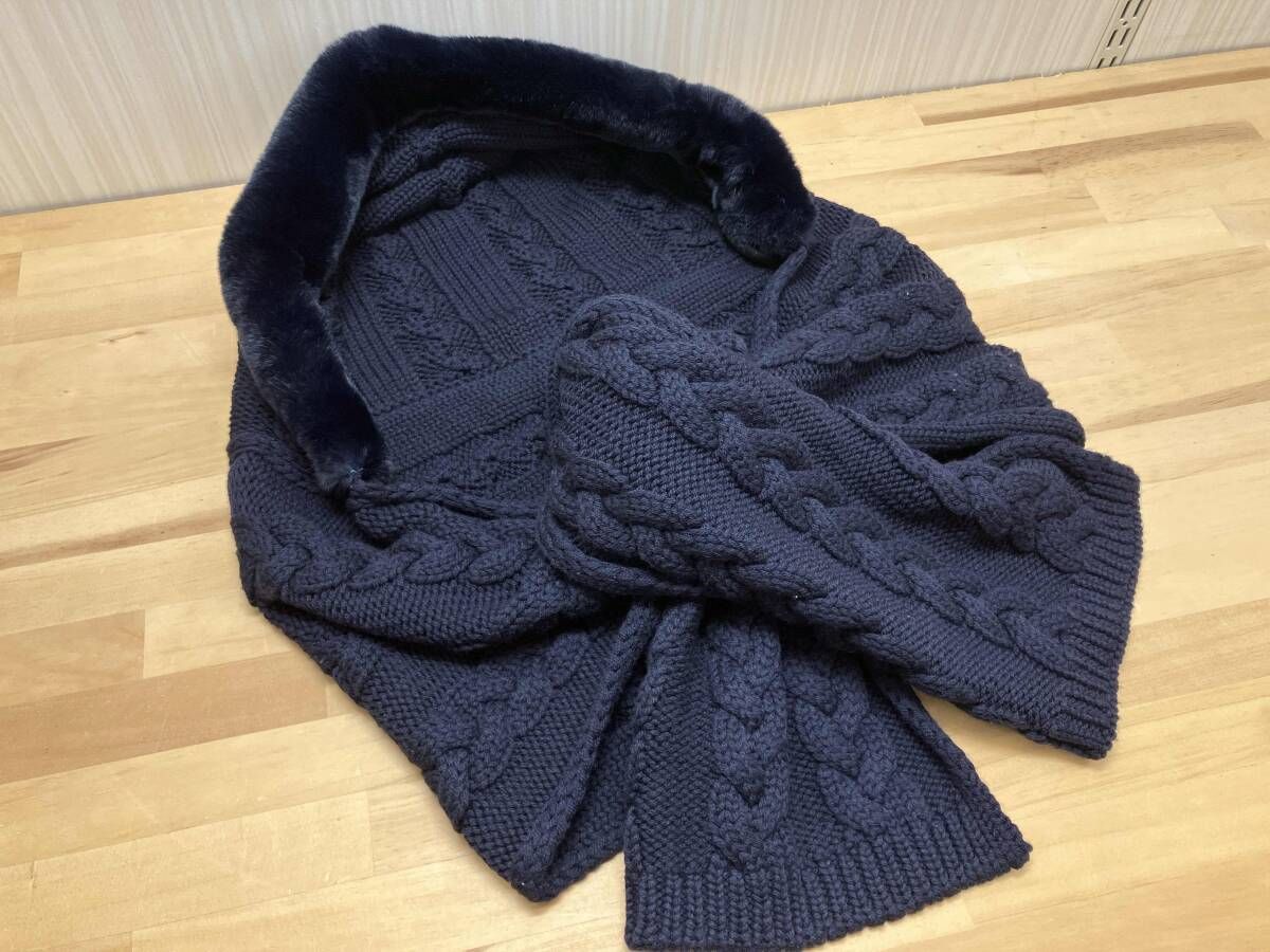 MaxMara マックスマーラ フード付きニットマフラー ストール