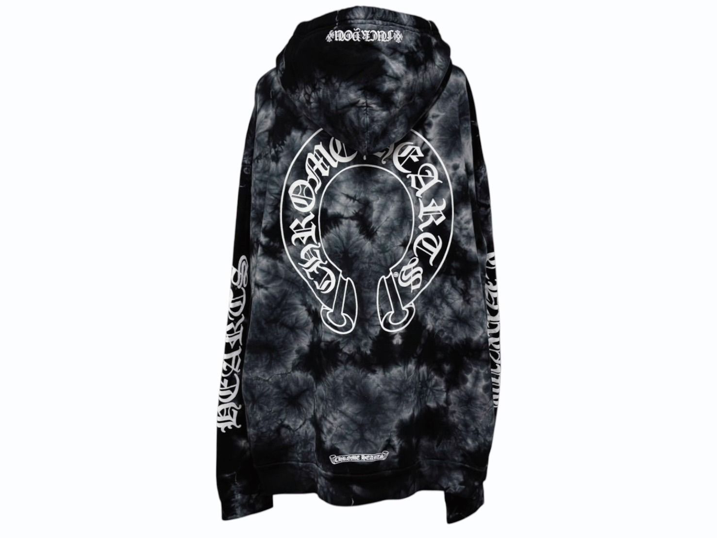CHROME HEARTS クロムハーツ タイダイ柄 ホースシュープリント プルオーバー パーカー ブラック サイズL 4 b 009899