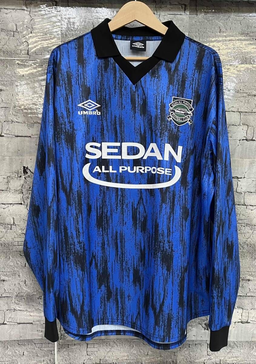 UMBRO アンブロ SEDAN ALL-PURPOSE セダンオールパーパス ゲームシャツ 長袖Tシャツ サイズXL ブルー ブラック
