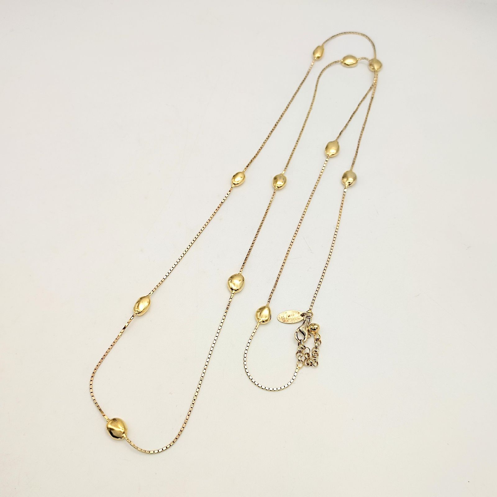 美品】IOSSELLIANI イオッセリアーニ ドロップロングネックレス 美品】IOSSELLIANI イオッセリアーニ ドロップロングネックレス