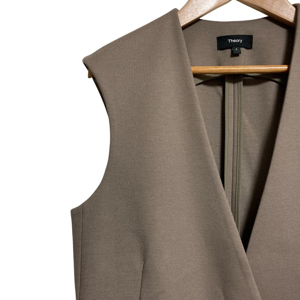 Theory 22ss ロングジレVis Ponte Collarless VT 美品 22SS theory セオリー VIS PONTE カラーレス ベスト ロングジレ