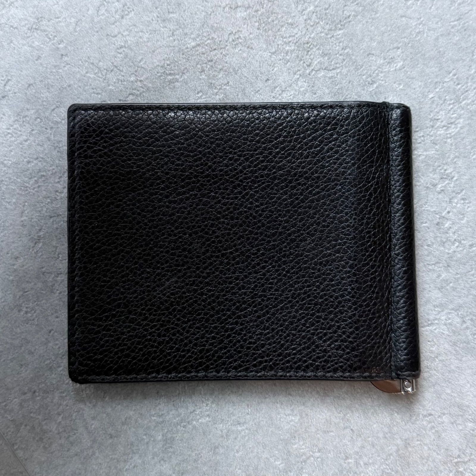 【極美品 現行品】PRADA マネークリップ 三角 金具 レザー 本革 ブラック 美品 PRADA プラダ 三角ロゴ トライアングルロゴ マネークリップ