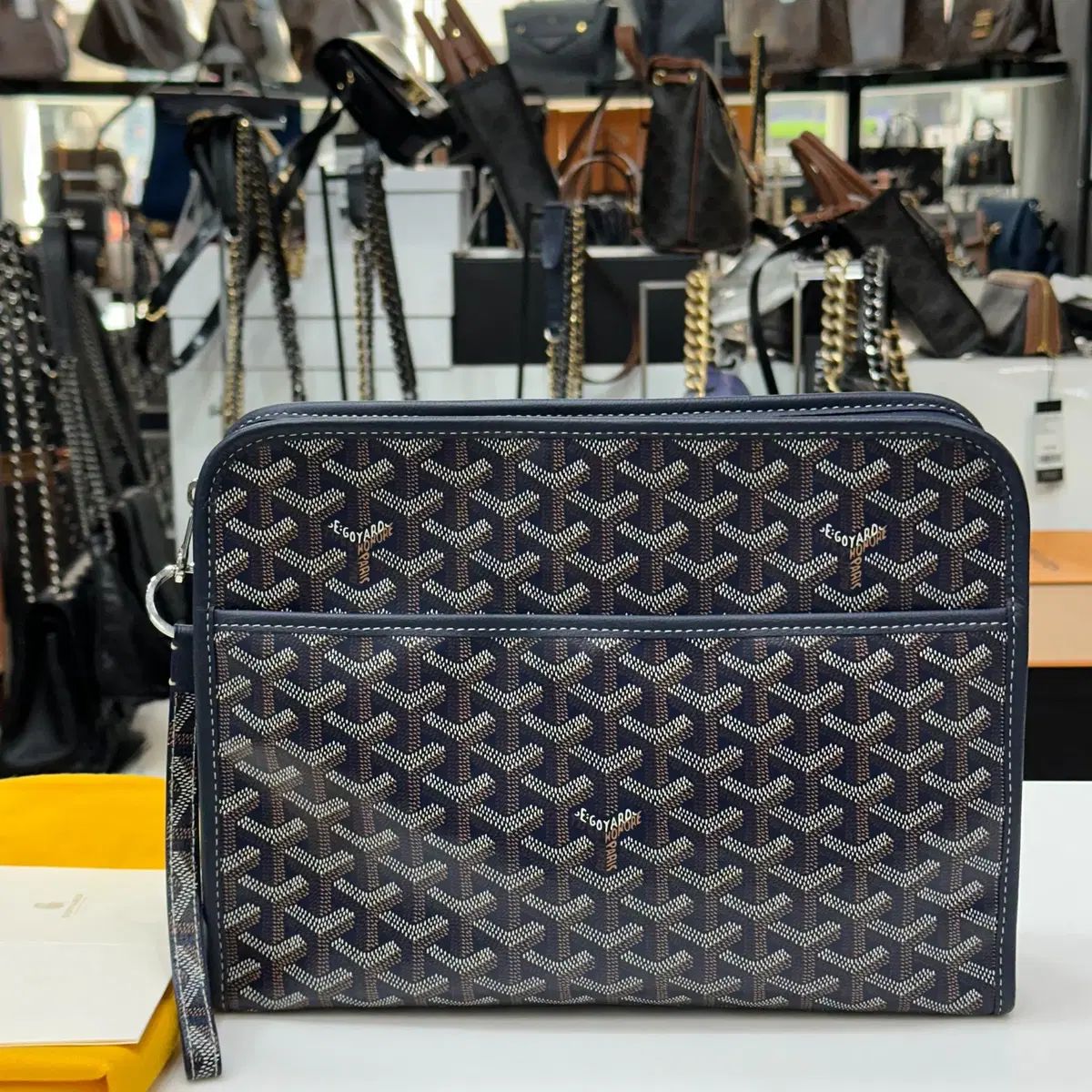 メゾン ゴヤール ジュバンストワレバッグ GM ネイビー クラッチバッグ ABAJOUV