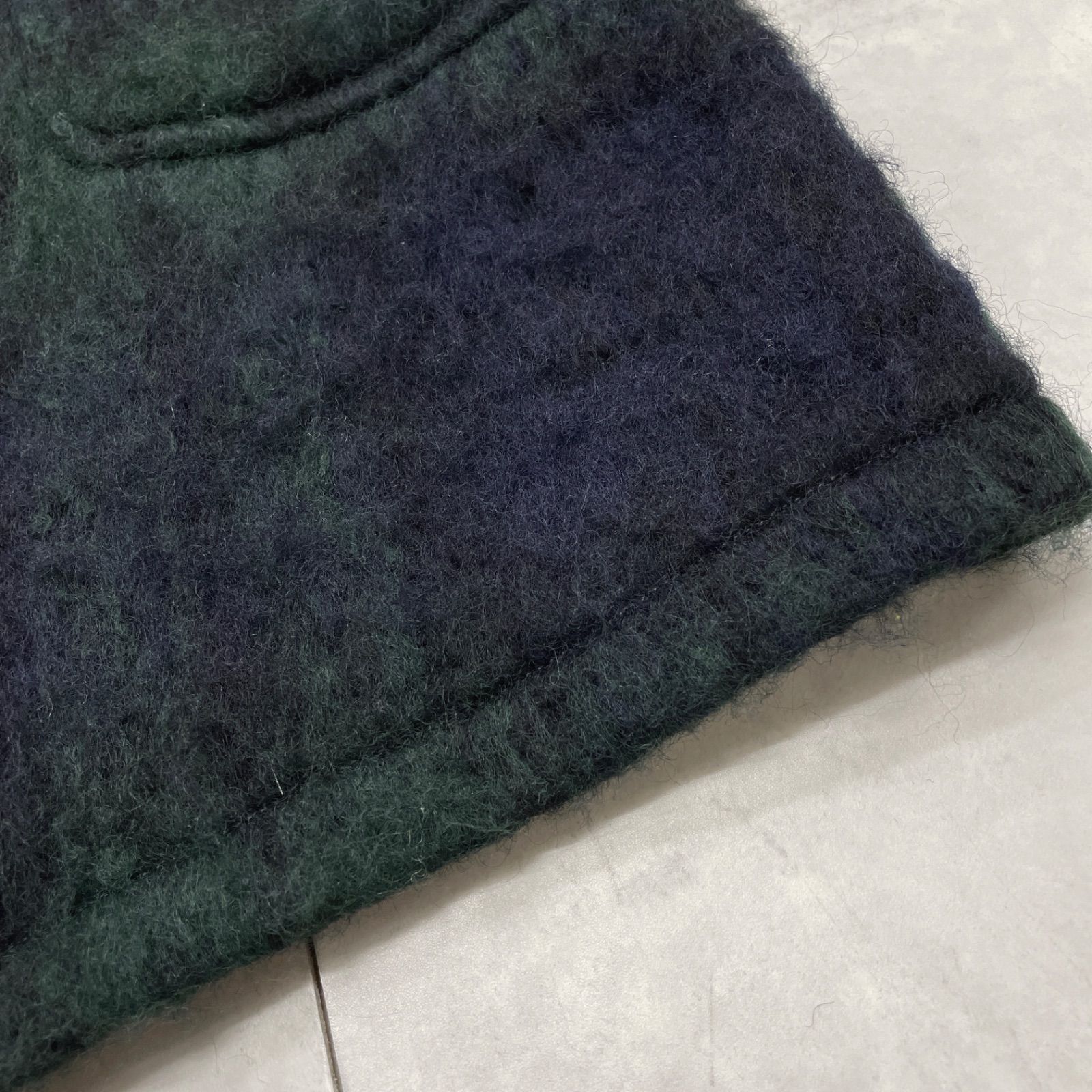 【m's braque】エムズブラック　ダッフルコート　チェック柄　グリーン m's braque エムズブラック ダッフルコート ブラックウォッチ チェック