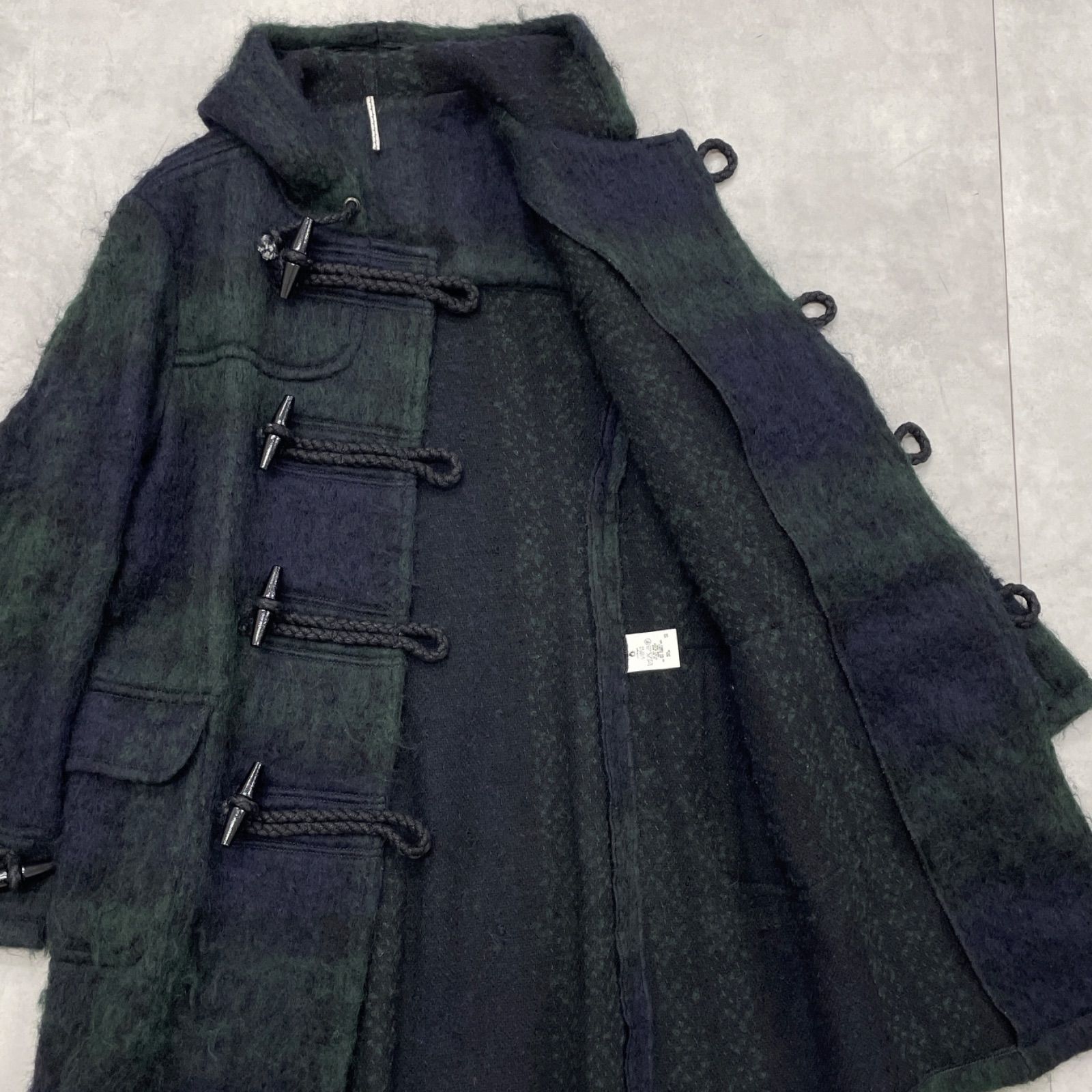 m's braque エムズブラック ダッフルコート ブラックウォッチ チェック