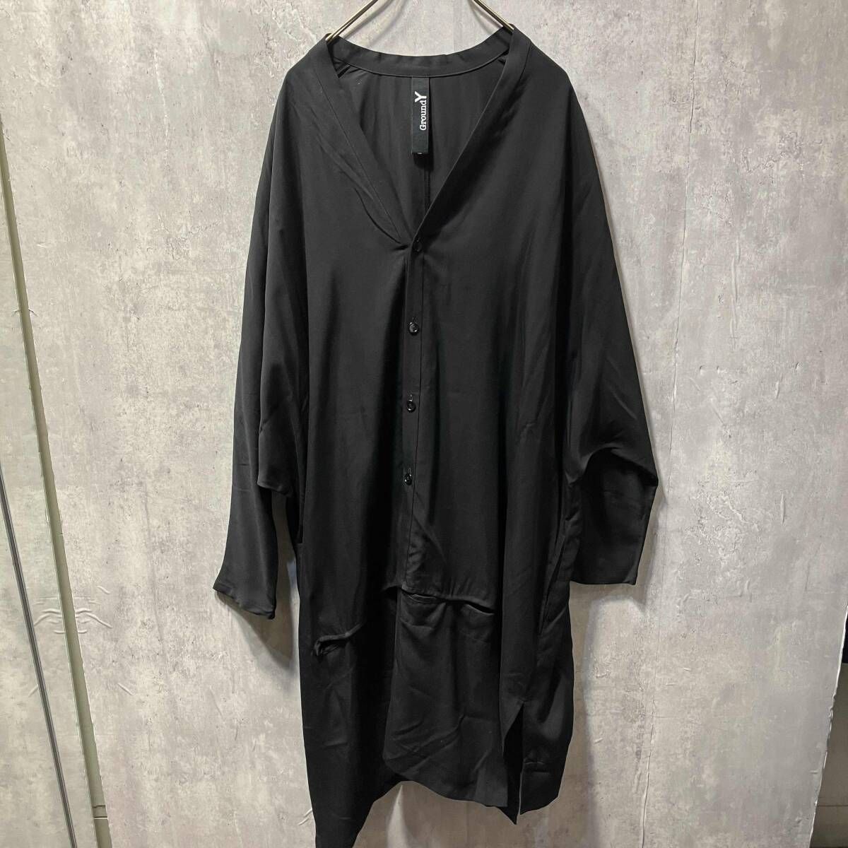 Ground Y ブラック ロングカーディガン 中古・古着通販】GROUND Y (グラウンドワイ) 22AW Airly jersey Long