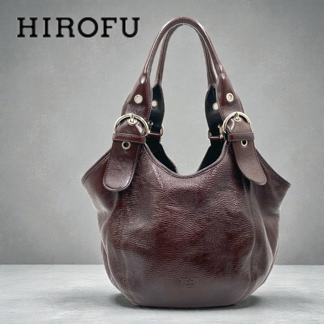 HIROFU ヒロフ トートバッグ ブラウン レザー イタリア製 ハンドバッグ