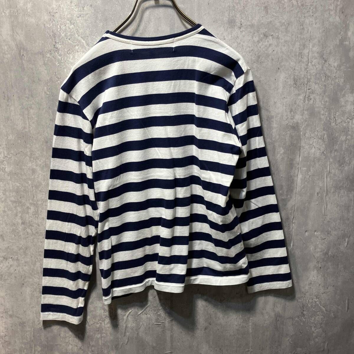 PLAY COMME des GARCONS ストーンハートロゴボーダーカットソー AX-T 805 サイズXS ボーダー プレイコムデギャルソン