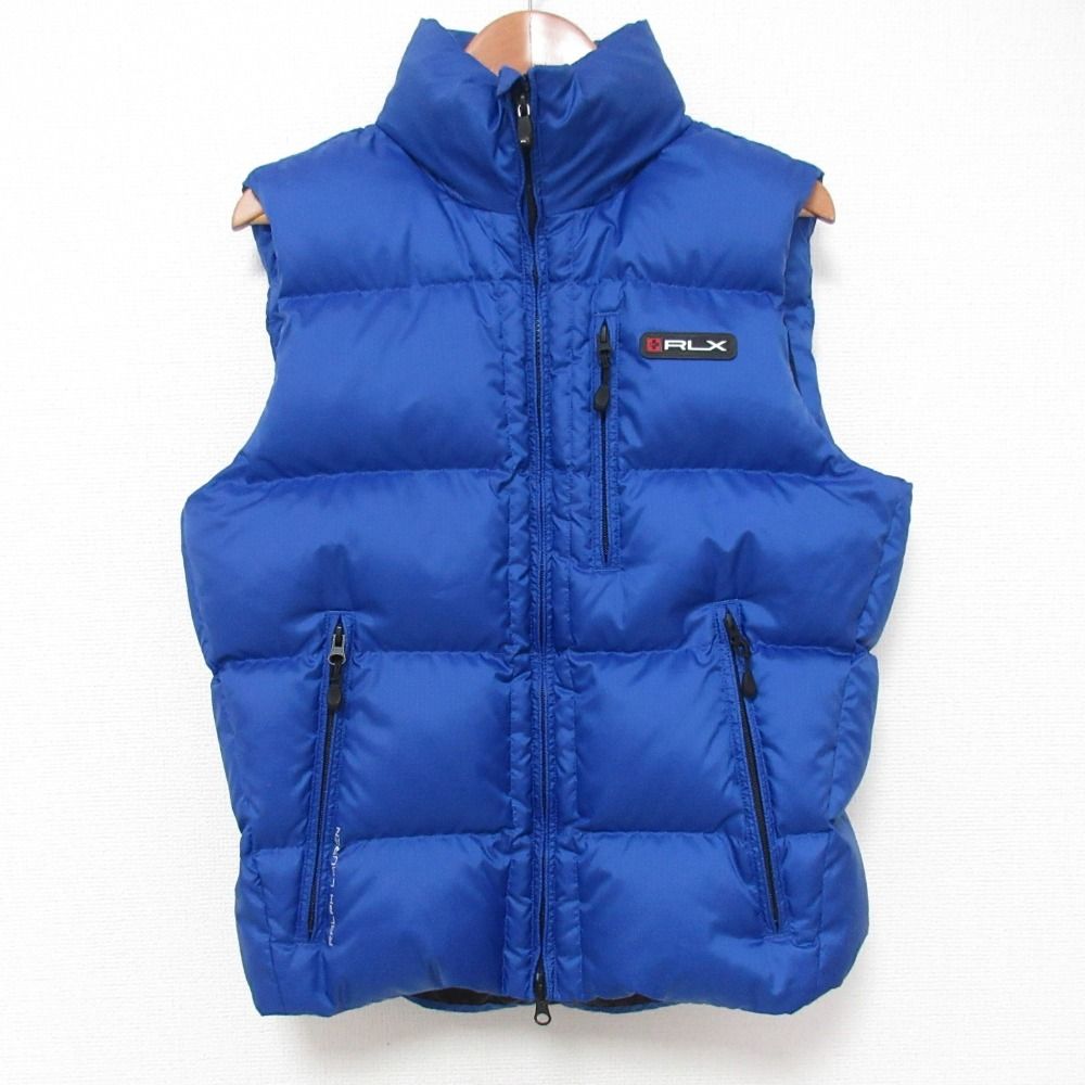 RLX ダウンベスト 青色 キルティング　ルーマニア製 良品 RLX アールエルエックス ラルフローレン ダウン ベスト サイズXS