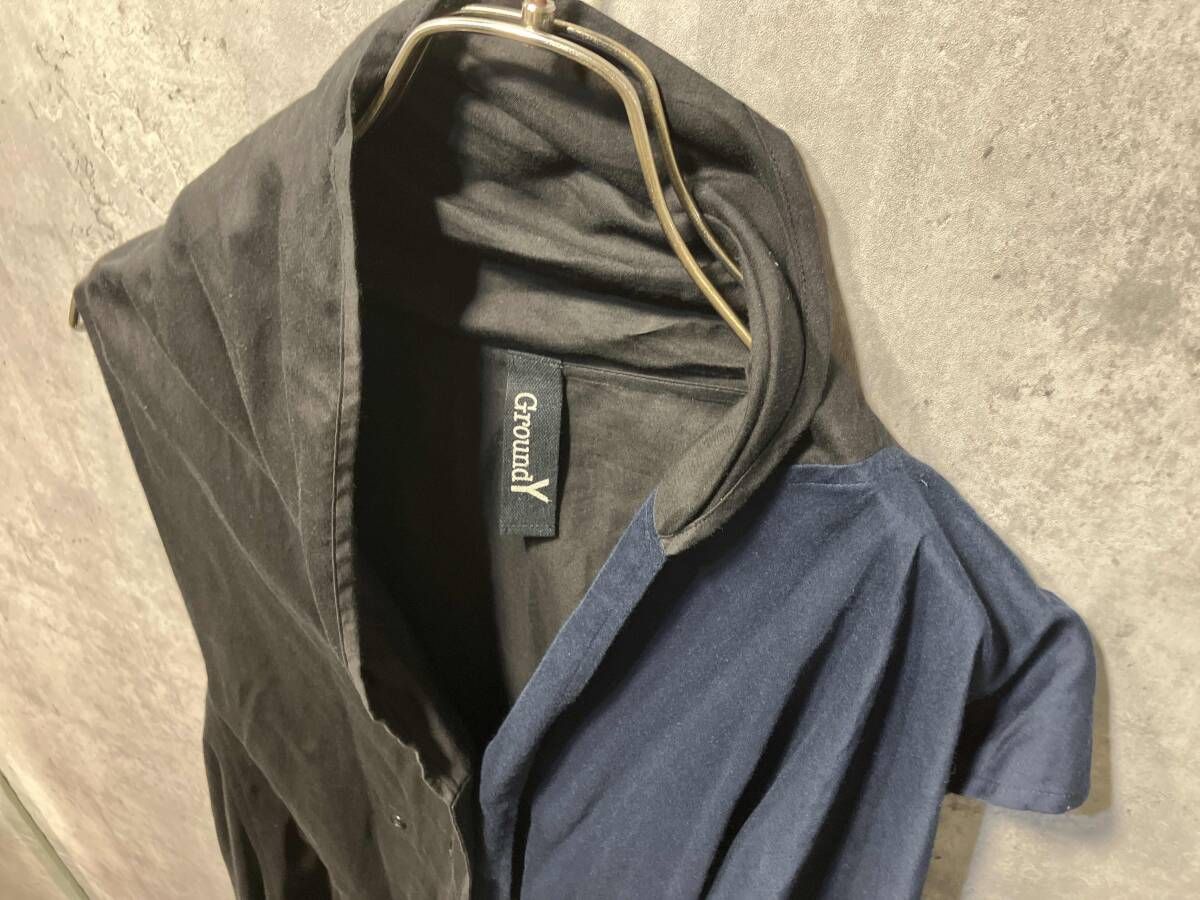 GROUND Y アシンメトリーバイカラージレ GO-D03-803 サイズ1 ブラック