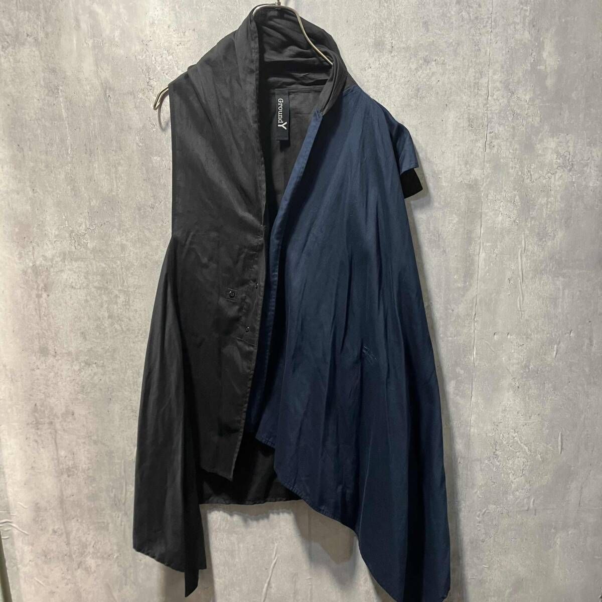 GROUND Y アシンメトリーバイカラージレ GO-D03-803 サイズ1 ブラック