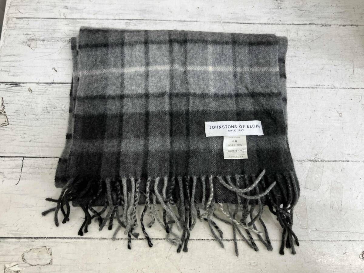 OF ELGIN カシミヤ100 チェック柄マフラー スコットランド製 ストール マフラー