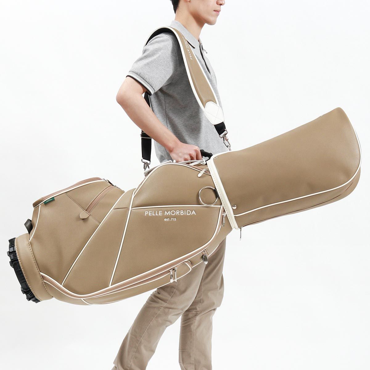 F06100 新品 ペッレモルビダ キャディバッグ TAUPE スタンドタイプ 新品 PELLE MORBIDA ペッレモルビダ ゴルフ キャディバッグ 【公式通販】