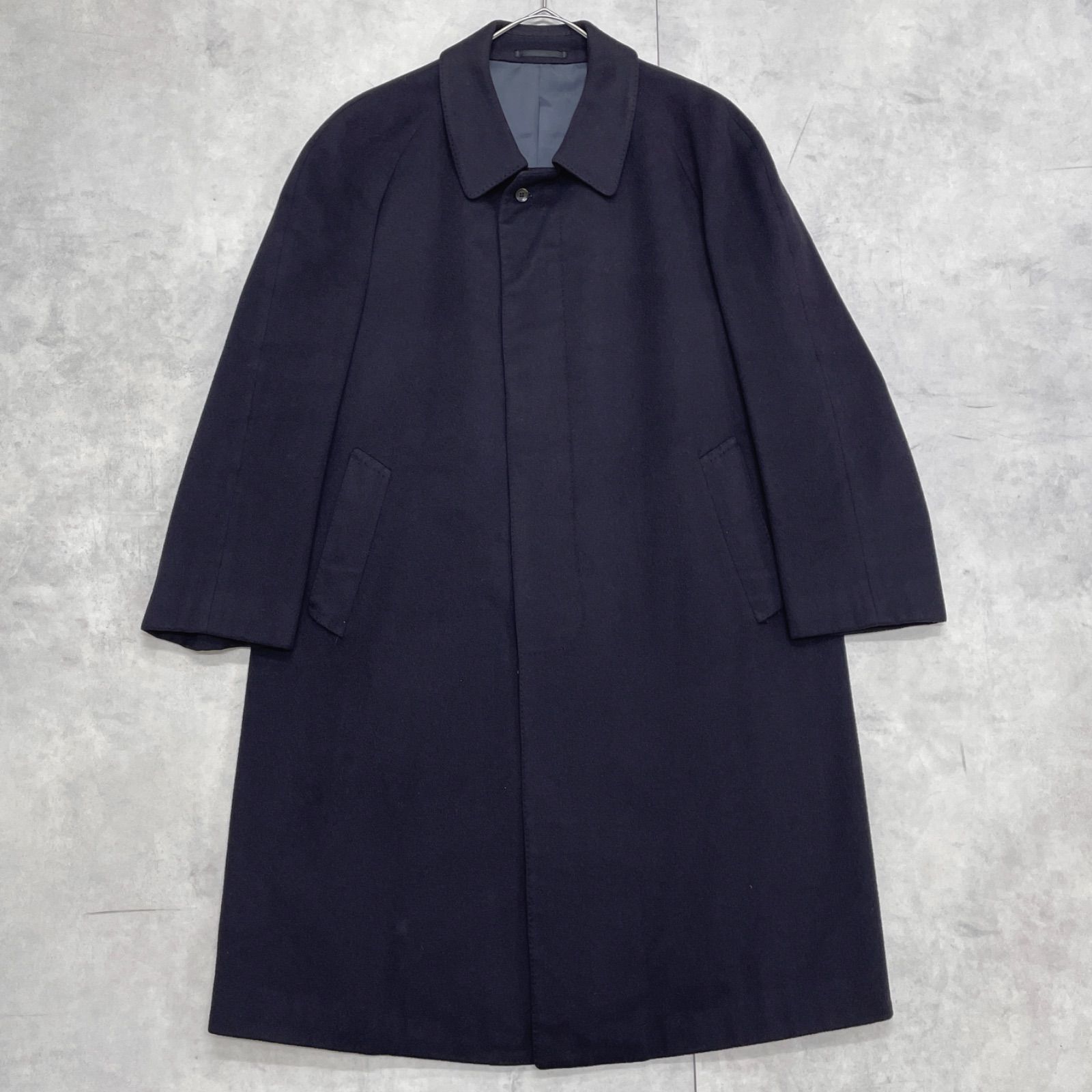 LANVIN ランバン バルマカーンコート ステン コート ロング カシミヤ ネイビー メンズ 48