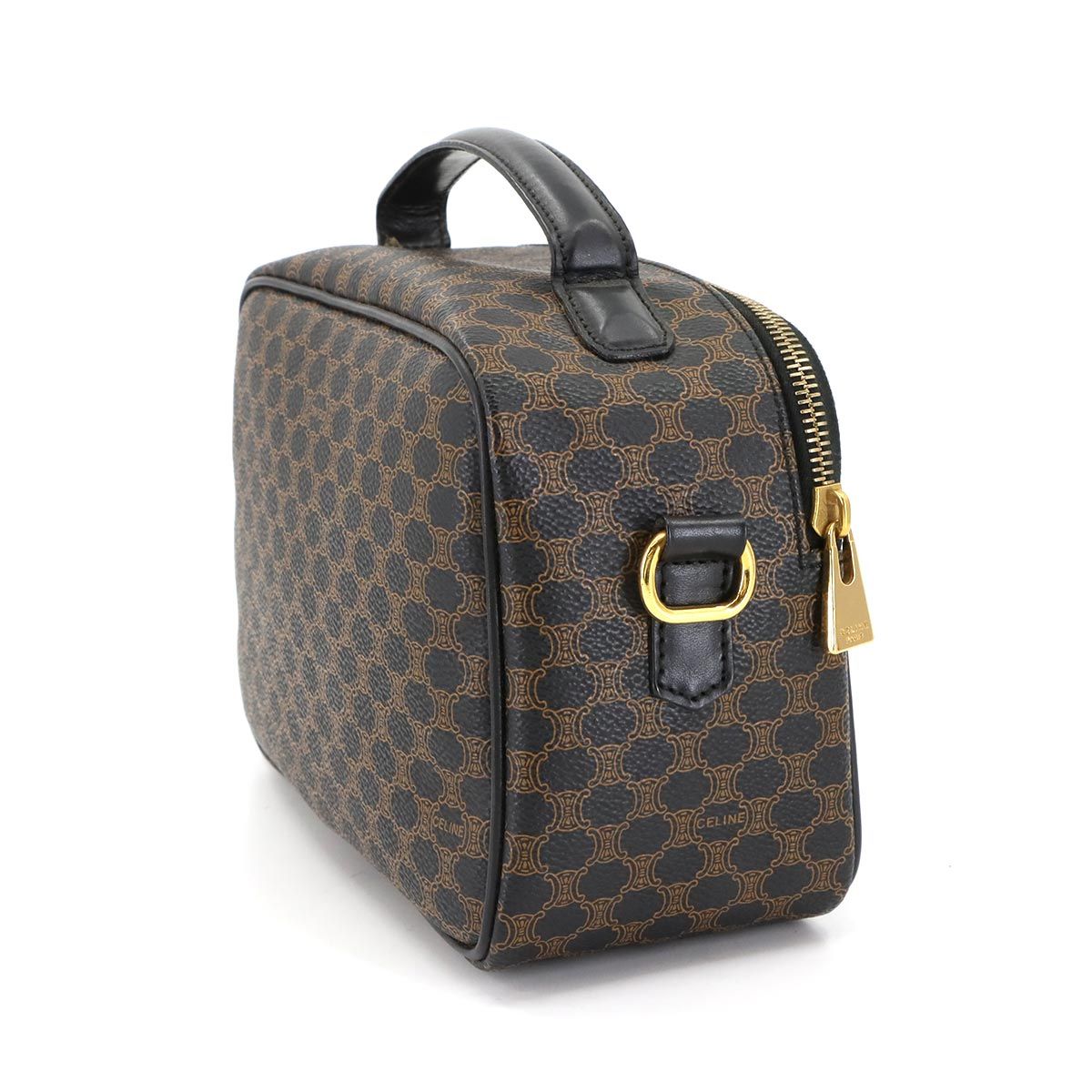 美品 セリーヌ CELINE マカダム バニティ 2way ハンド ショルダー