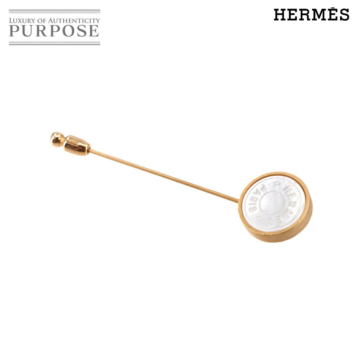 【HERMES】ハート セリエ ピンブローチ✴︎美品✴︎ 新品同様 エルメス HERMES セリエ ピンブローチ シェル ゴールド