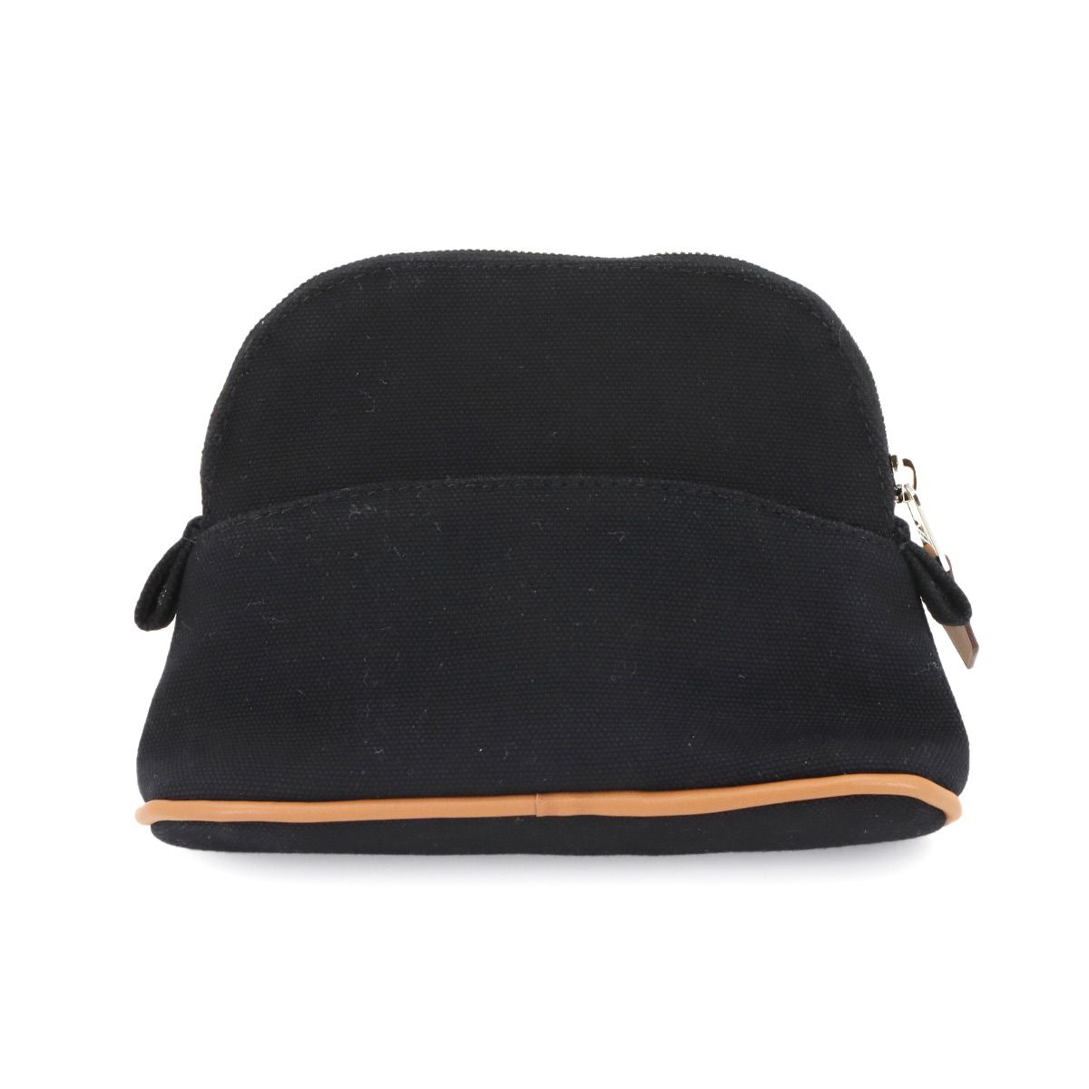 エルメス HERMES ボリード ポーチ ミニミニ コットンキャンバス レザー ブラック シルバー 金具 Bolide Pouch