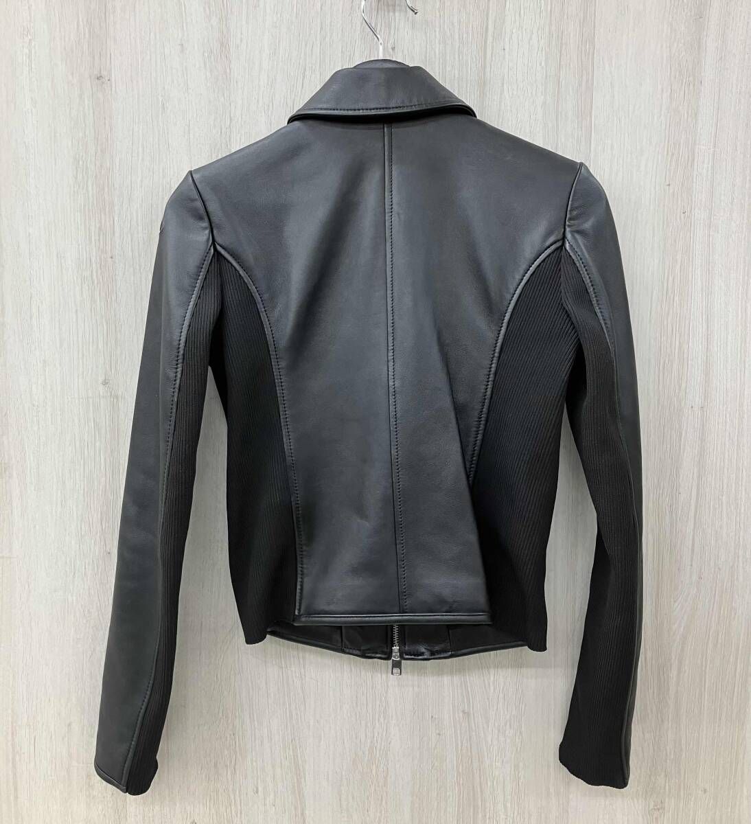 DIESEL ディーゼル ジャケット L-SASK レザーバイカージャケット 羊革 ブラック サイズ40