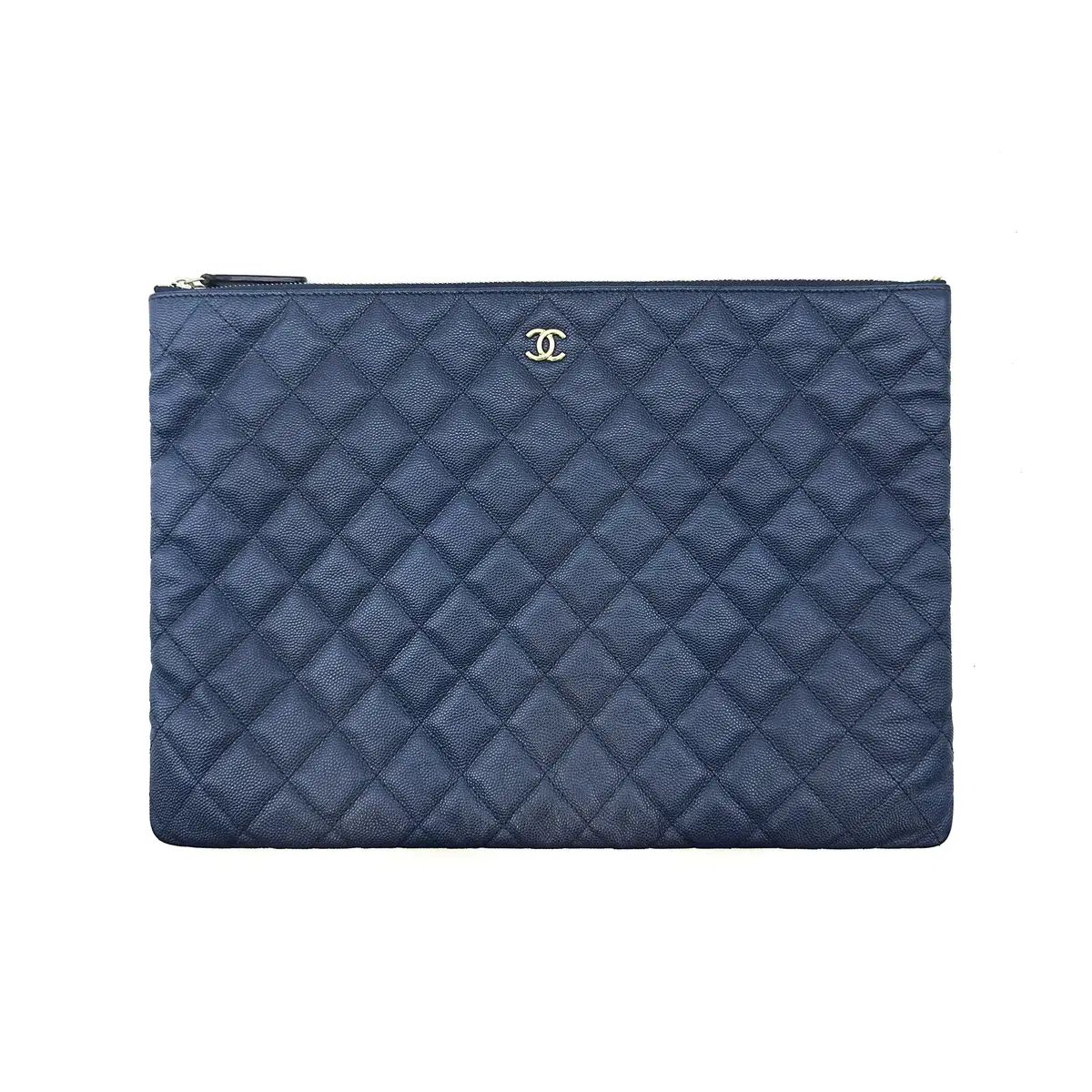 ラージ CHANEL クラシック クラッチバッグ キャビア ゴールド 27