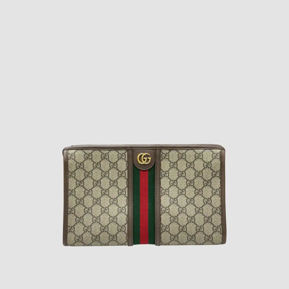 グッチ オフィディア GG スプリーム クラッチバッグ ブラウン 598234