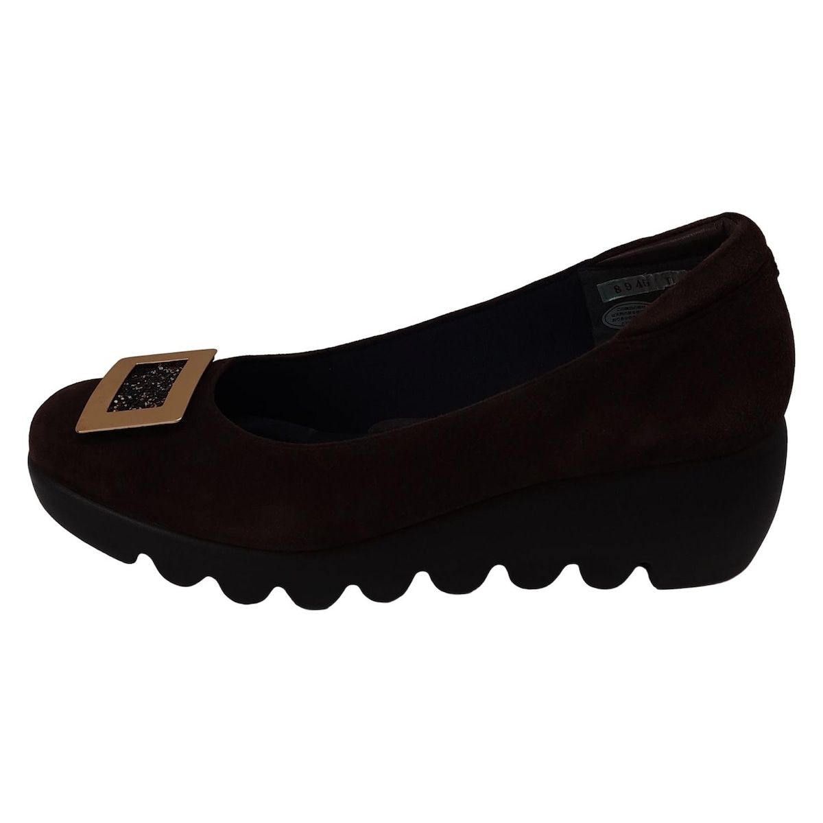 Hills Avenue 自由が丘 ヒルズ アベニュー パンプス 24 レディース - ダークブラウン グリッター ウェッジソール