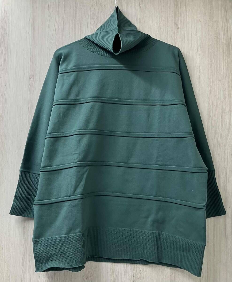 PLEATS PLEASE プリーツプリーズ タートルネック ニットプルオーバー フリーサイズ グリーン