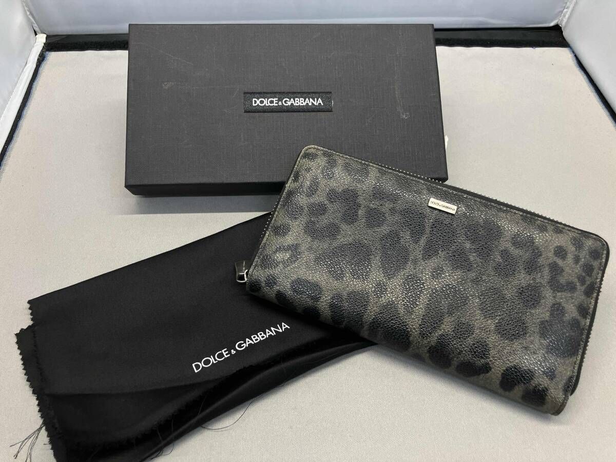 ドルチェ ガッバーナ ドルガバ DOLCE GABBANA 長財布 グレーヒョウ柄