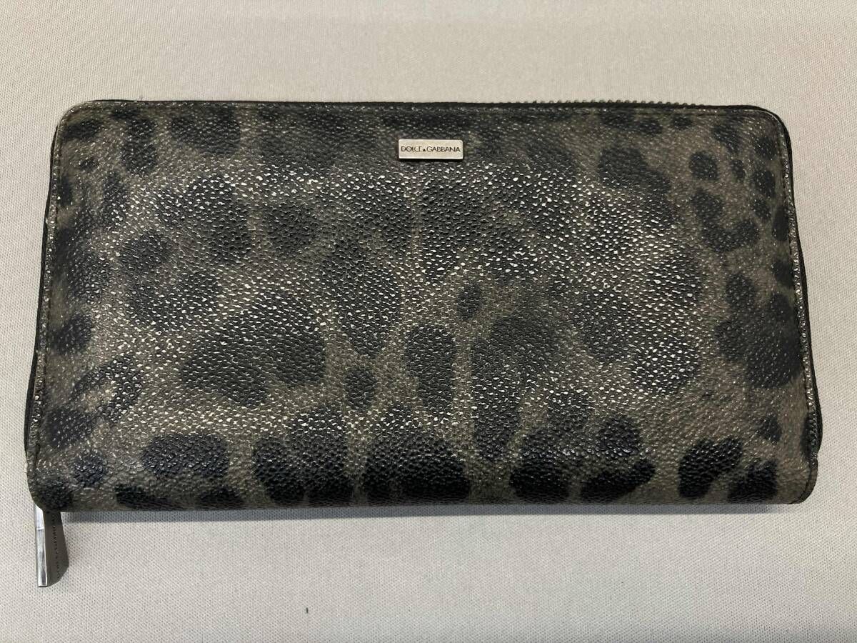 ドルチェ-ガッバーナ ドルガバ DOLCE-GABBANA 長財布 グレーヒョウ柄