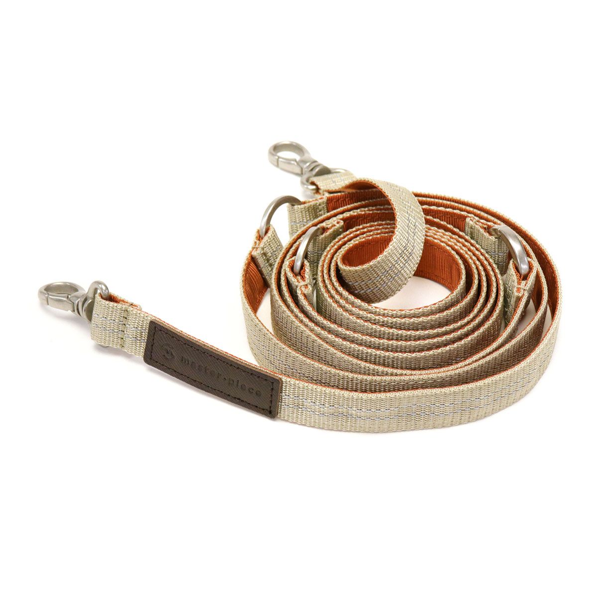 マスターピース リード master-piece PET ペット 小型犬 3 WAYリード 2頭引き ハンズフリー 丈夫 ナイロン master piece 310004 ベージュ 20