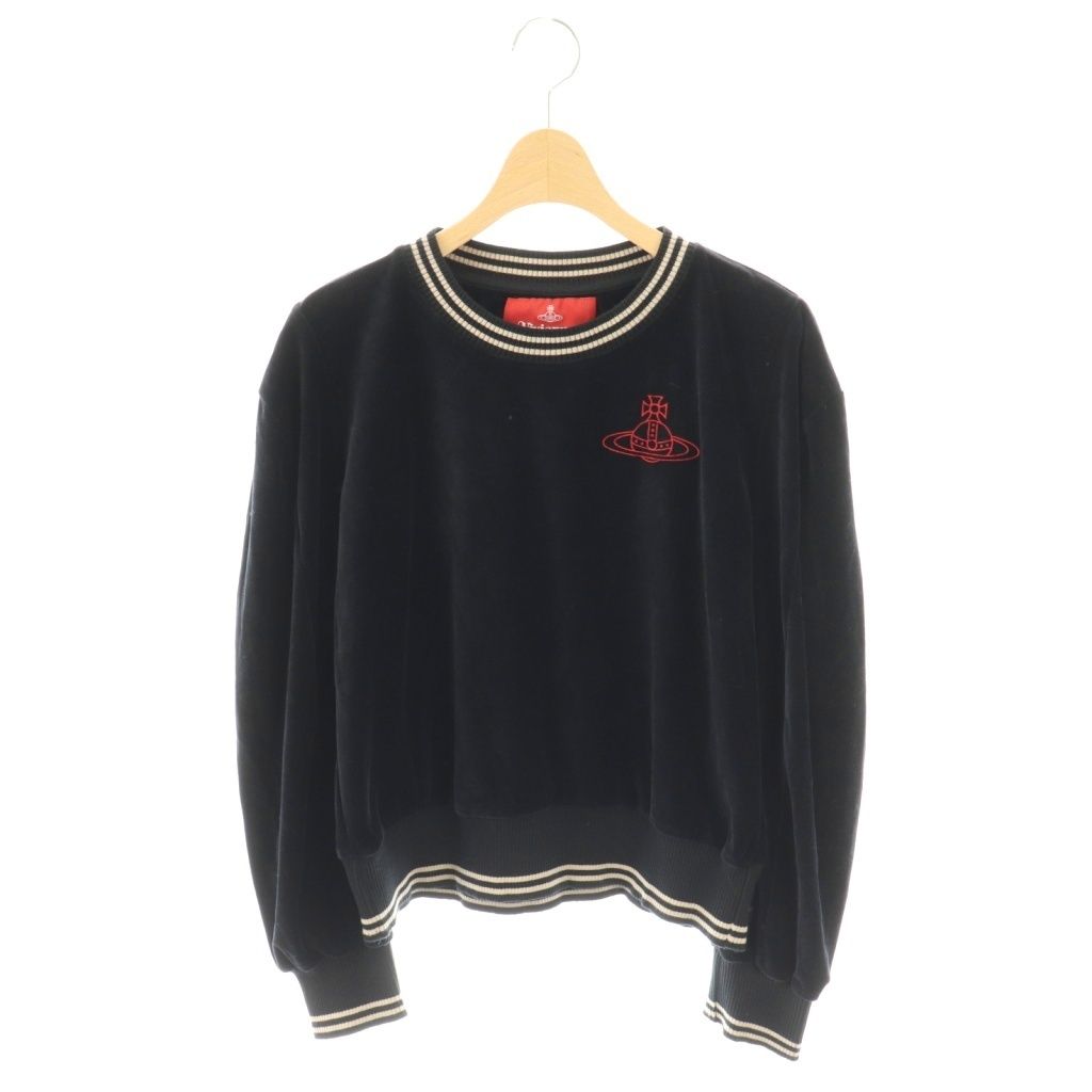 ヴィヴィアンウエストウッドレッドレーベル Vivienne Westwood RED LABEL オーブ カットソー ベロア 00 ブラック グレージュ ES OS