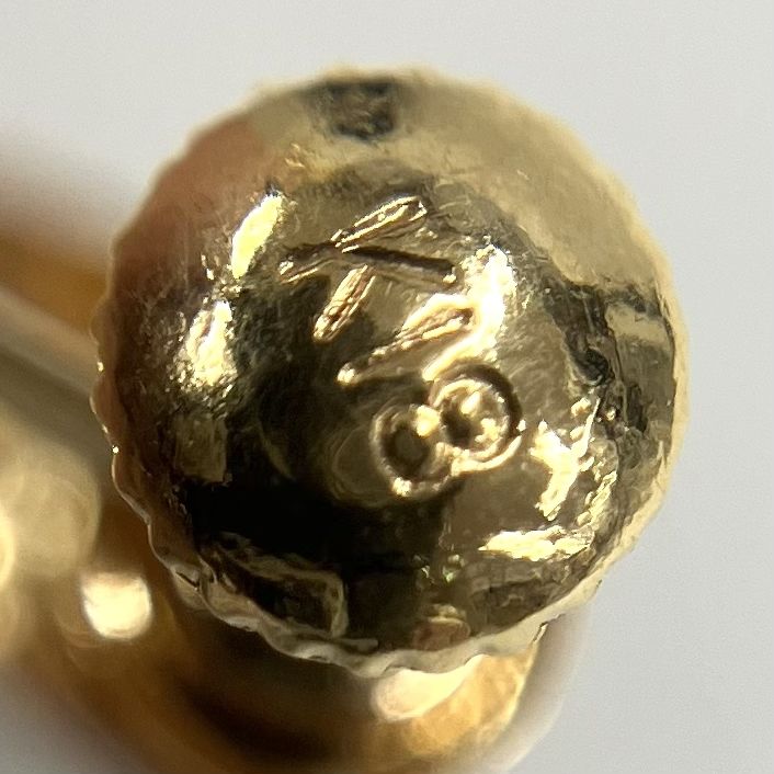  ストーン付 K 18 750 イヤリング 総重量1.9 g イヤリング アクセサリー