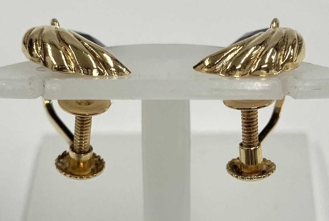 ストーン付 K 18 750 イヤリング 総重量1.9 g