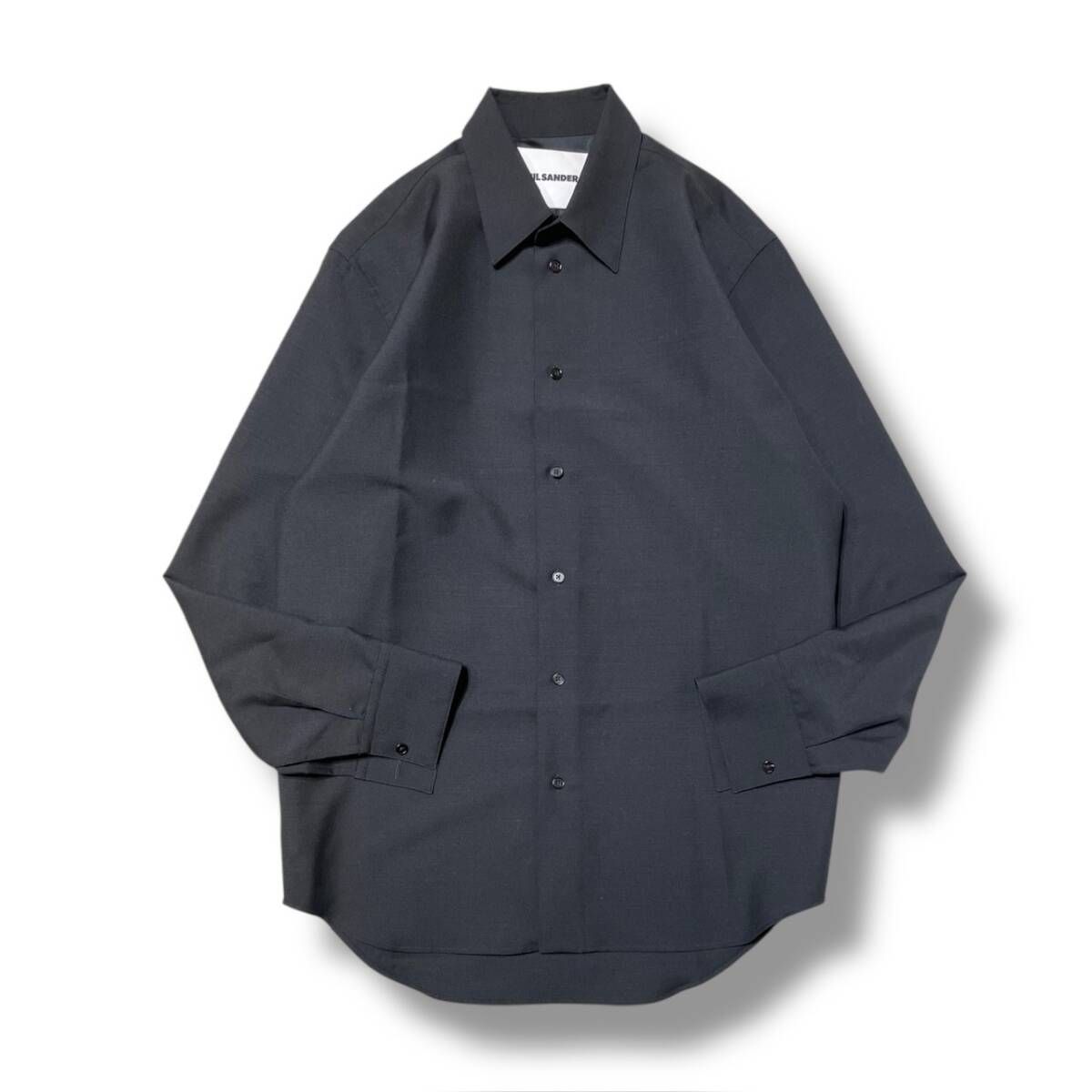 Jil sander JSMP740437 long sleeve wool shirt black site39 長袖 