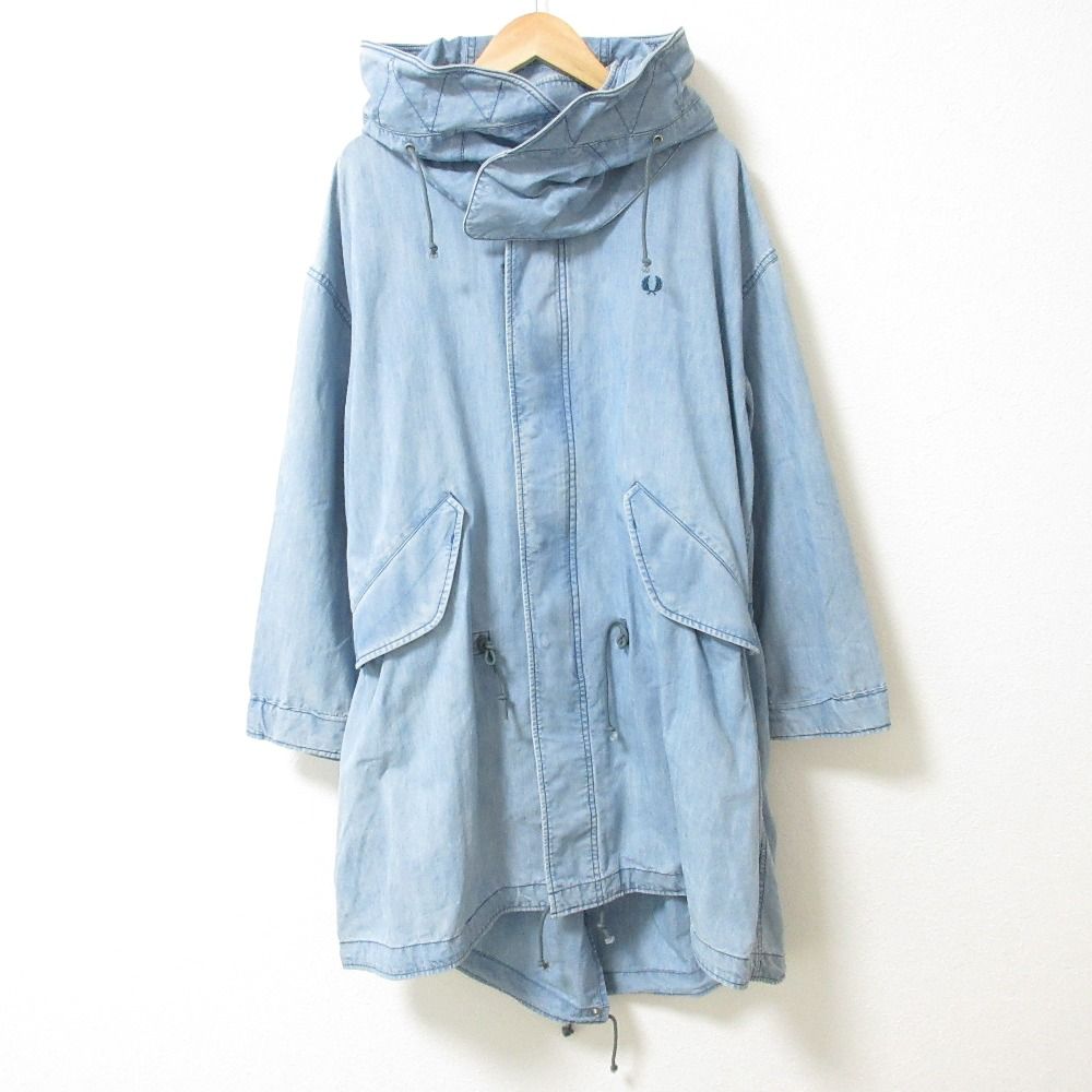 フレッドペリーデニムモッズコート 美品 FRED PERRY フレッドペリー フード2way デニムモッズコート