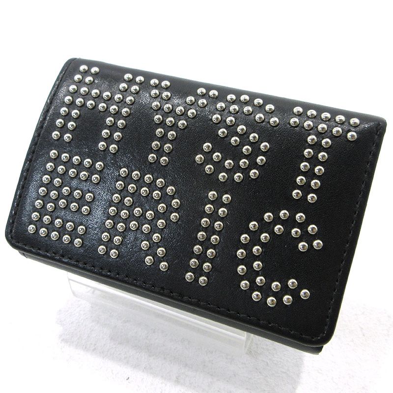 GLAMOUR ヒステリックグラマー 三つ折り財布 ロゴスタッズ ブラック 124