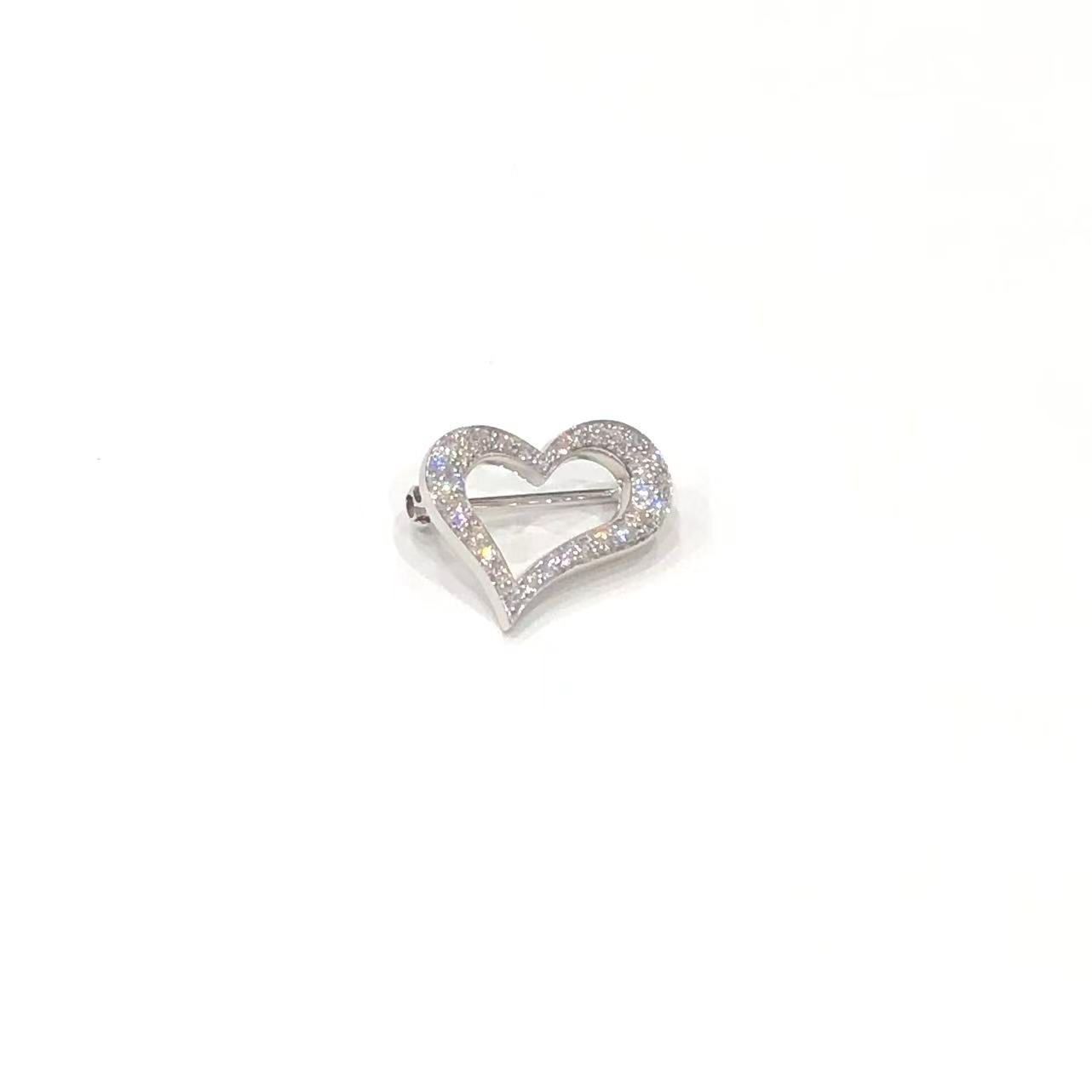 ピアジェ PIAGET ライムライト ハート ブローチ K 18 WG ダイヤモン レディース