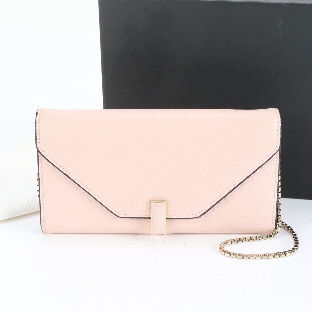 ヴァレクストラ イジィデ チェーン ウォレット バッグ レザー 長財布 本革 ピンク レディース EUM CZ 9 8