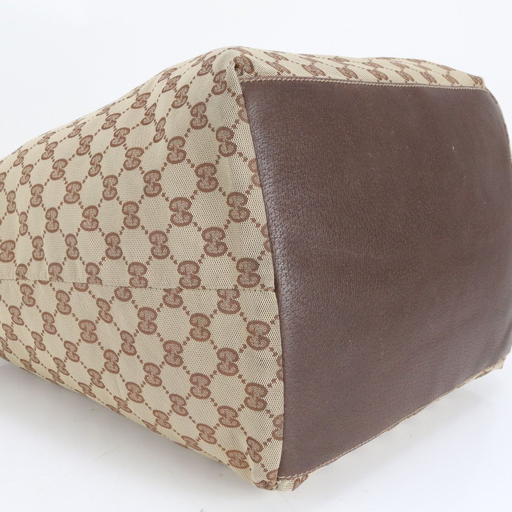 極美品 グッチ GG キャンバス シェリーライン 131231 レザー トート