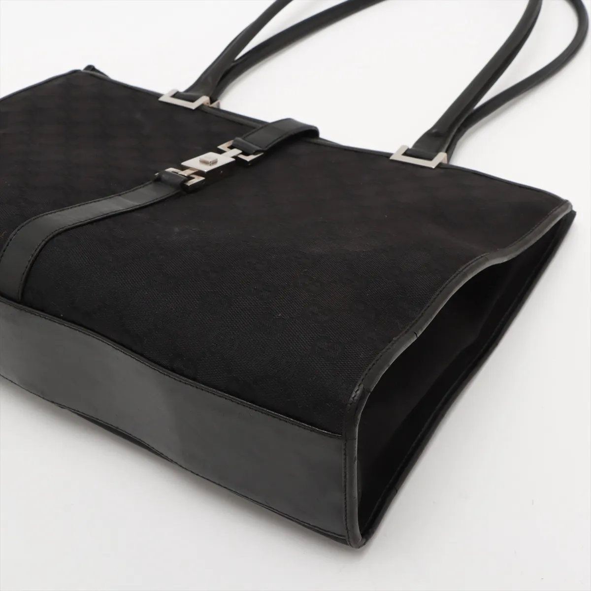 極美品⭐︎GUCCI ジャッキー ブラック キャンバス レザー 肩掛け 保存袋付 GUCCI（グッチ） 未使用品 ジャッキー スマホショルダー スマホケース