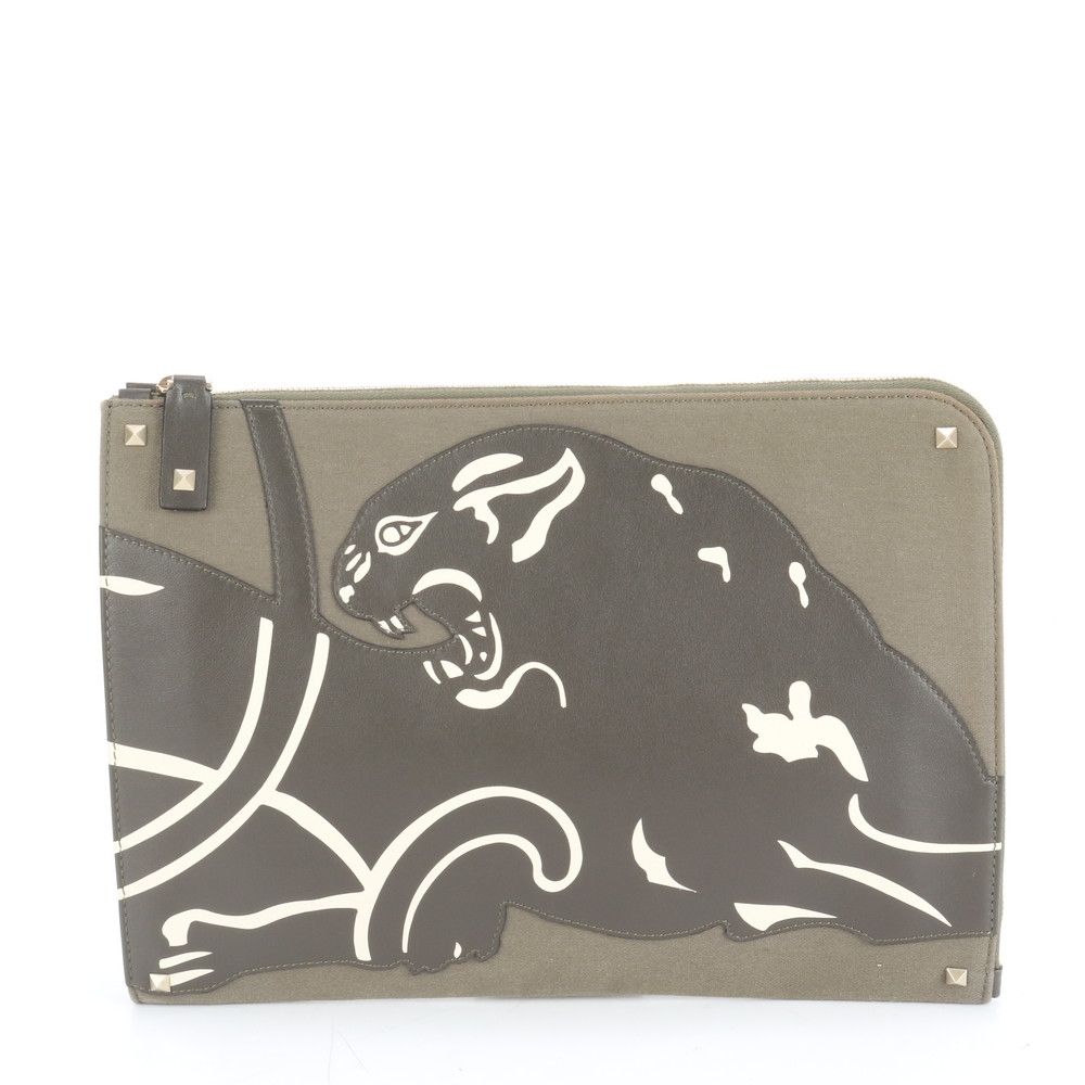 ヴァレンティノ ガラヴァーニ パンサー レザー クラッチ バッグ ハンド セカンド ポーチ A 4 レディース EEE DA 13 7