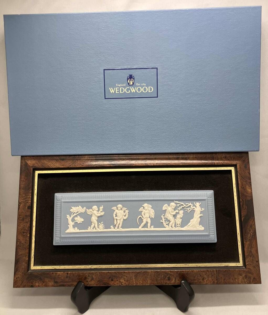 現状品 WEDGWOOD ウェッジウッド ジャスパー ペールブルー 天使の四季