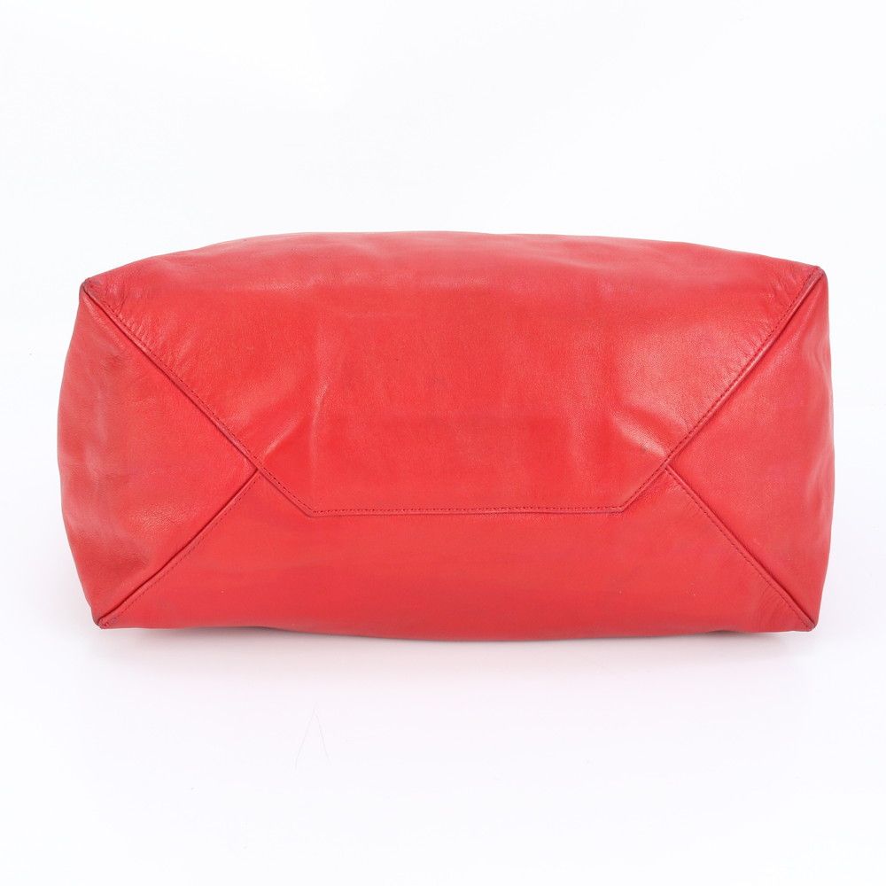 極美品 セリーヌ カバ ホリゾンタル レッド レザー トート バッグ