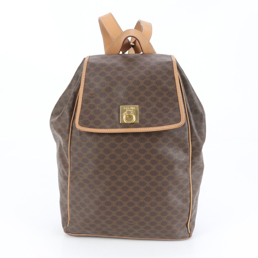 美品 セリーヌ マカダム レザー リュックサック リュック バックパック