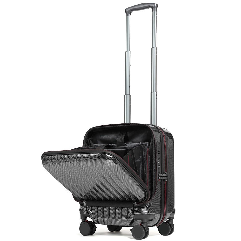 スーツケース SSサイズ 機内持ち込み TSAロック付き フロントオープン 33 L ドリンクホルダー USB充電ポート 着脱式キャスター キャリーケース キャリーバッグ Proevo プロエボ 10005 E 〇