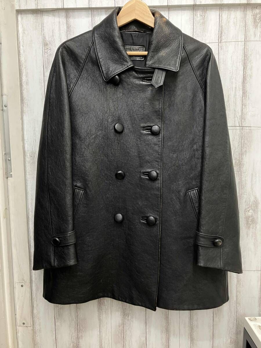 PRADA 洋服 APE 1 2021 915 レザーコート ブラック サイズS