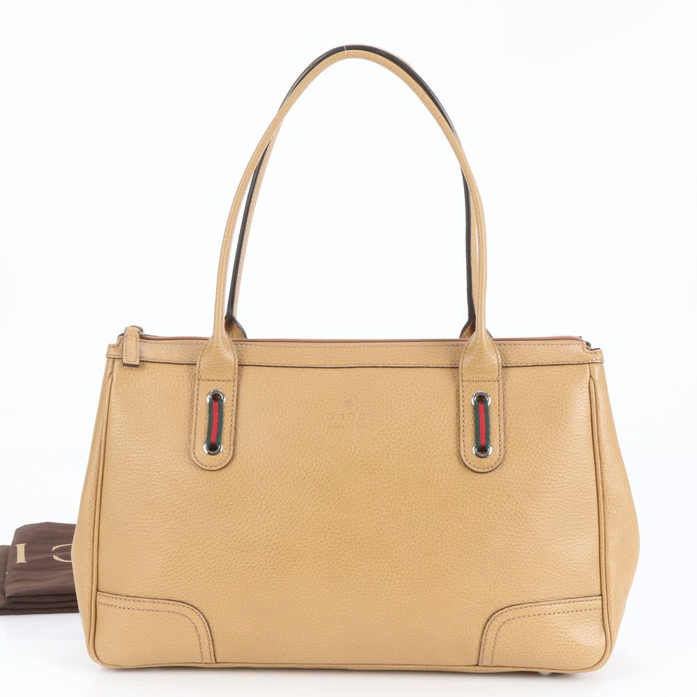 新品未使用品 GUCCI ラージノート シェリーライン 未使用 グッチ シェリー ライン レザー トート バッグ 肩掛け